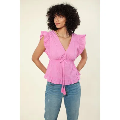 Hale Bob Cadana Solid Cropped Top In Pink
