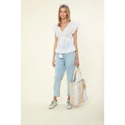Hale Bob Cadana Solid Cropped Top In White