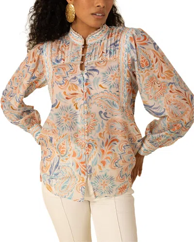 Hale Bob Calliope Silk-blend Blouse In Neutral