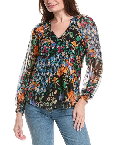 Hale Bob Carmen Silk-blend Blouse In Black