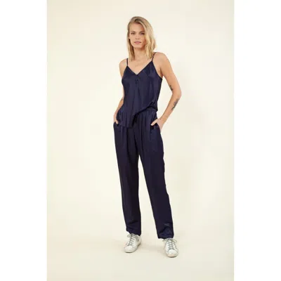 Hale Bob Ceres Solid Silk Pant In Blue