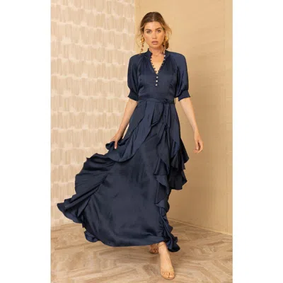 Hale Bob Clare Maxi Dress In Blue