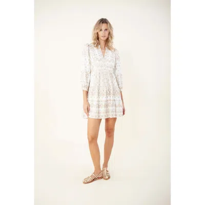 Hale Bob Clary Embroidered Dress In White