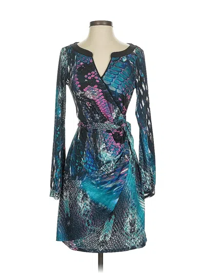 Pre-owned Hale Bob Cocktail Dress In Blue