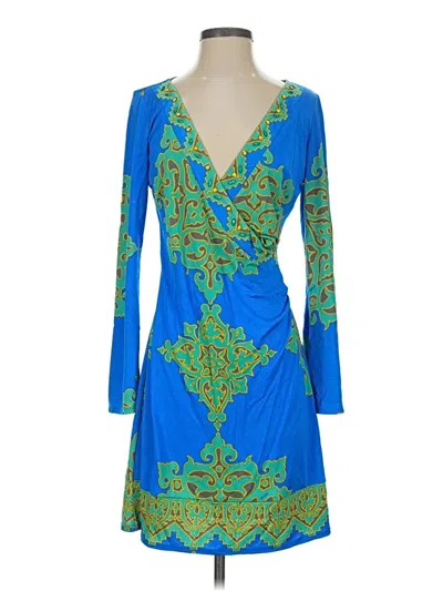 Pre-owned Hale Bob Cocktail Dress In Blue