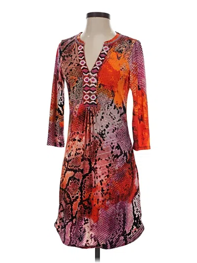 Pre-owned Hale Bob Cocktail Dress In Orange