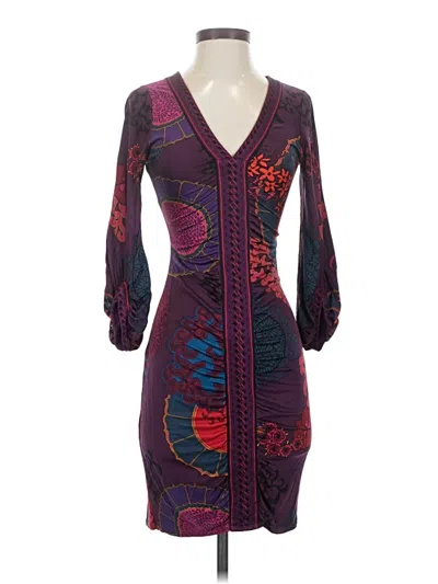 Pre-owned Hale Bob Cocktail Dress In Purple
