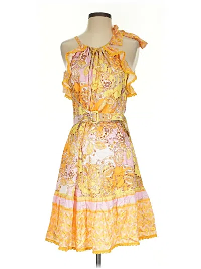 Pre-owned Hale Bob Cocktail Dress In Yellow