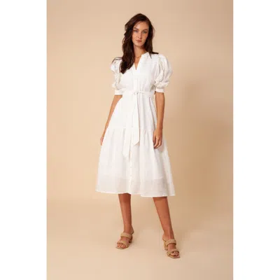 Hale Bob Colette Solid Linen Dress In White