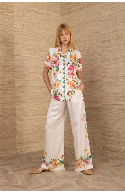 Hale Bob Coraline Charmeuse Top In White