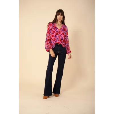 Hale Bob Cordelia Velvet Burnout Top In Pink