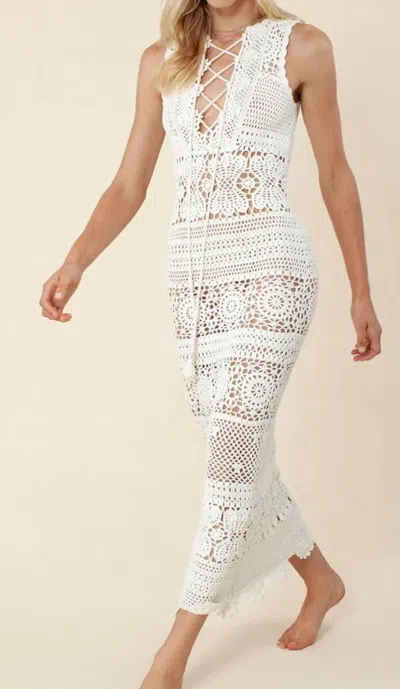 Hale Bob Crochet Maxi Dress In White