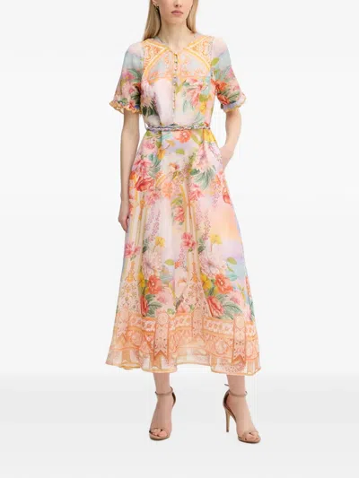 Hale Bob Cyrilla Floral-print Belted Maxi Dress In Multi