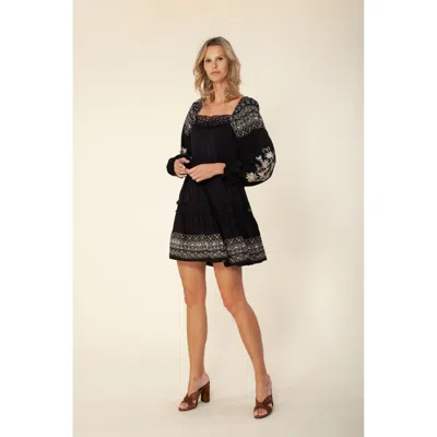 Hale Bob Darby Embroidered Dress In Black