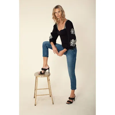 Hale Bob Deandra Embroidered Top In Black
