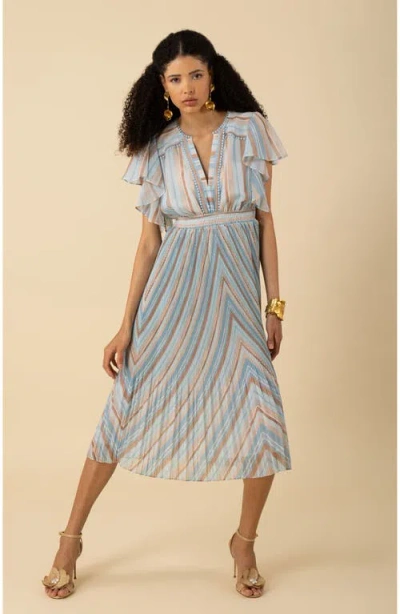 Hale Bob Della Charmeuse Maxi Dress In Blue