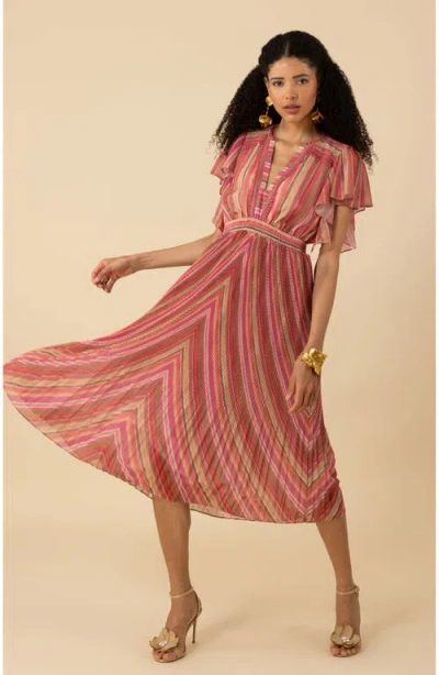 Hale Bob Della Charmeuse Maxi Dress In Coral