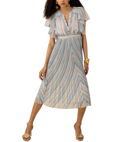 Hale Bob Della Midi Dress In Blue