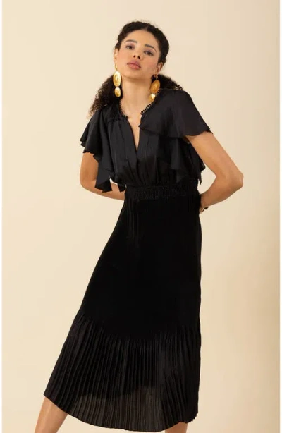 Hale Bob Della Solid Maxi Dress In Black