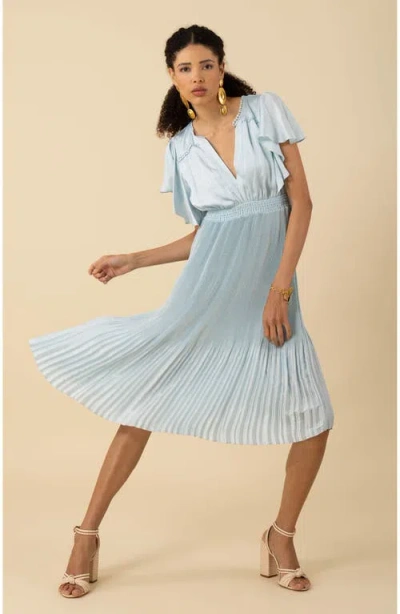 Hale Bob Della Solid Maxi Dress In Blue