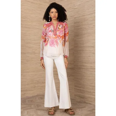 Hale Bob Delphine Chiffon Top In Multi