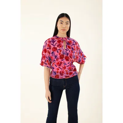 Hale Bob Delyse Velvet Burnout Keyhole Top In Multi