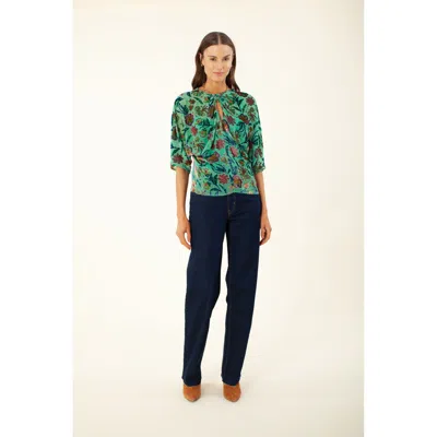 Hale Bob Delyse Velvet Burnout Keyhole Top In Pink