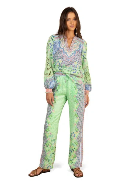Hale Bob Dinah Washed Linen Top In Multi