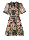 Hale Bob Floral Pattern Silk And Linen Dress In Multi
