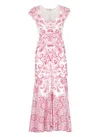Hale Bob Floral Pattern Maxi Dress In Pink