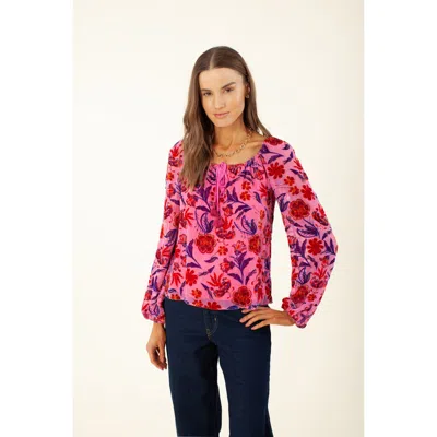 Hale Bob Edessa Velvet Burnout Top In Pink