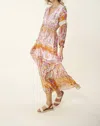Hale Bob Edlynn Chiffon Maxi In Orange/pink In Multi