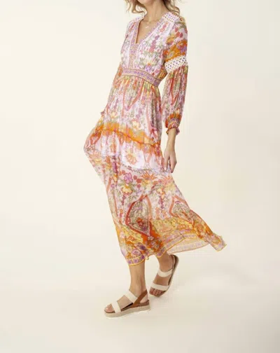 Hale Bob Edlynn Chiffon Maxi In Orange/pink In Multi