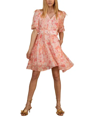 Hale Bob Einsley Silk & Linen-blend Dress In Pink