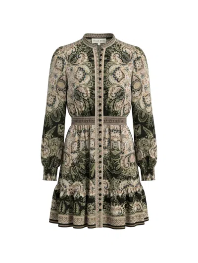 Hale Bob Eleanora Paisley-print Mini Dress In Green