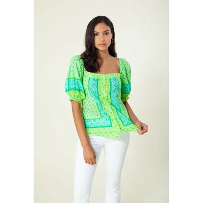 Hale Bob Elma Voile Top In Green