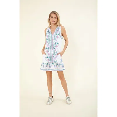 Hale Bob Elodie Embroidered Dress In White