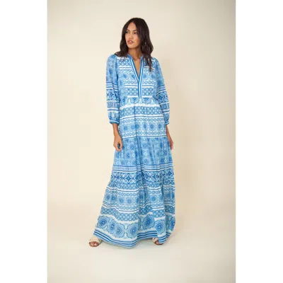 Hale Bob Elspeth Voile Maxi Dress In Blue