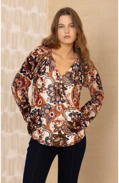 Hale Bob Elyse Velvet Top In Multi