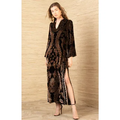 Hale Bob Emberlynn Velvet Dress In Black