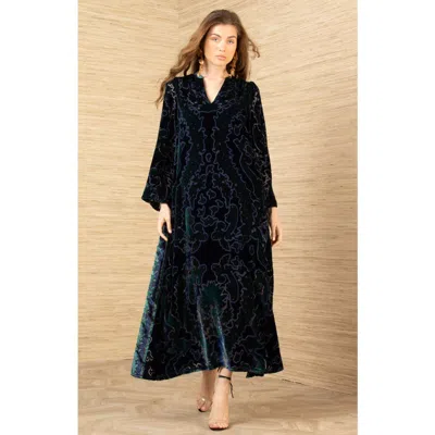 Hale Bob Emberlynn Velvet Dress In Blue