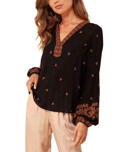 Hale Bob Embroidered Top In Black