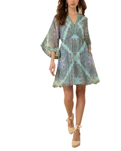 Hale Bob Emerie Silk-blend Mini Dress In Green