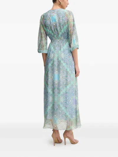 Hale Bob Emerie V-neck Maxi Dress In Blue