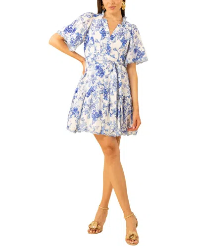 Hale Bob Emmalyn Linen-blend Dress In Blue