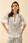Hale Bob Estrella Voile Cotton Top In Multi