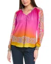 Hale Bob Everleigh Silk Top In Pink