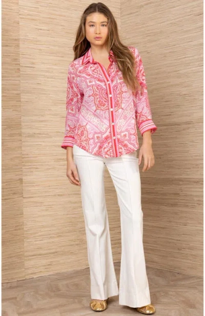 Hale Bob Fianna Silk Top In Pink