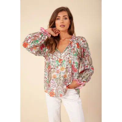 Hale Bob Finualla Voile Tie Neck Top In Blue