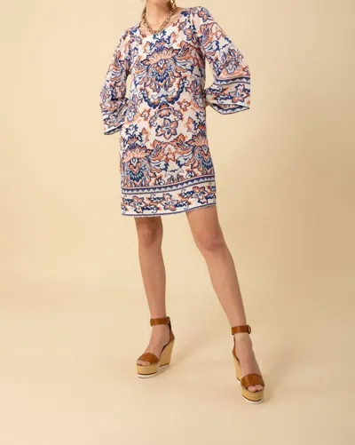 Hale Bob Flora Dress In Blue/orage